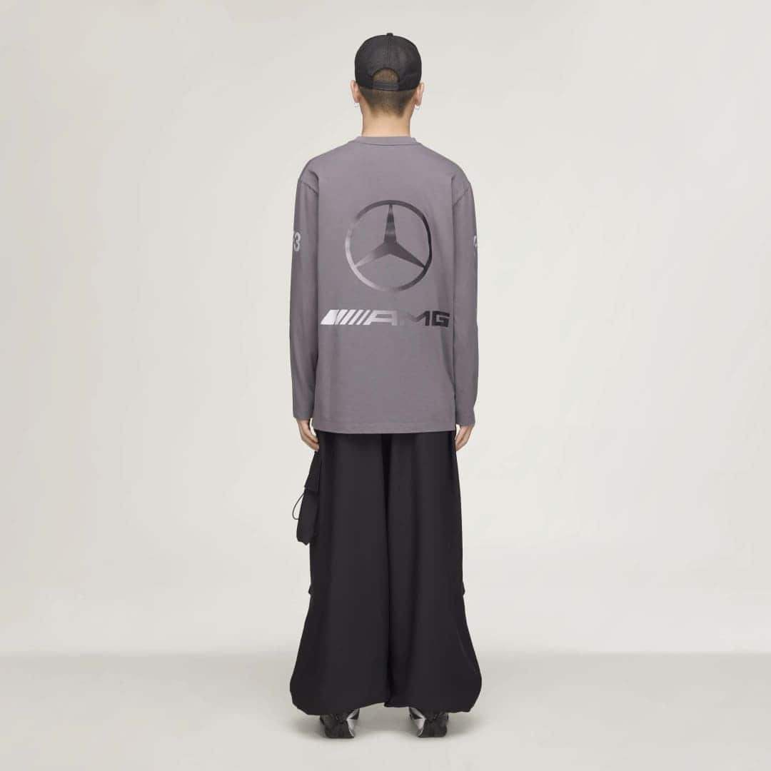 Y-3 MERCEDES - AMG PETRONAS FORMULA 1 TEAM CHAOS LOGO LONG SLEEVE TEE Gray S