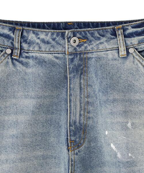 DankeSchon/ダンケシェーン/12oz BAGGY JEANS/PAINT Blue S