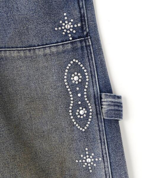 DankeSchon/ダンケシェーン/STUDS W-KNEE SHORTS DENIM Blue M