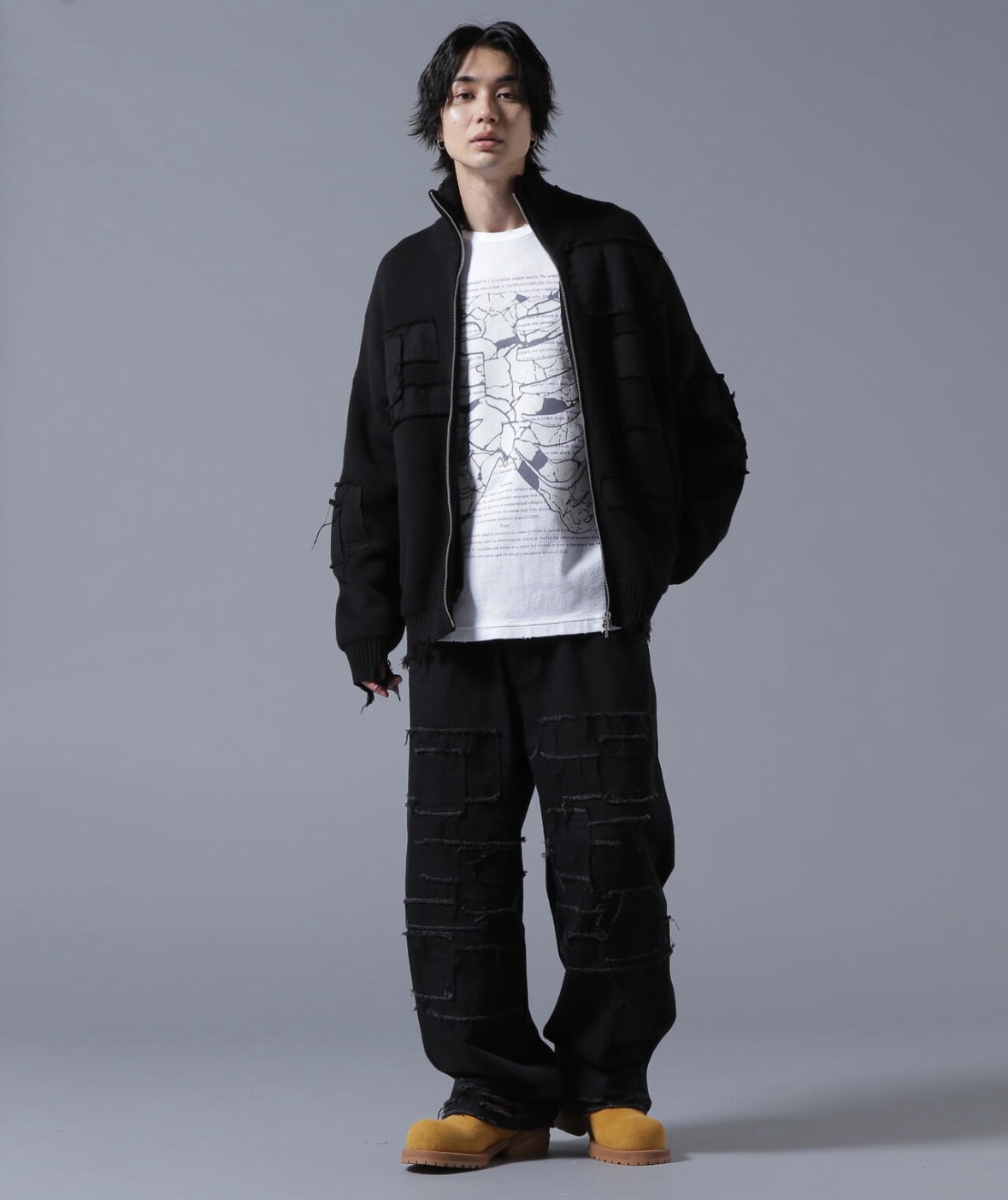 DankeSchon/ダンケシェーン/1OZ PATCHWORK DENIM Black S