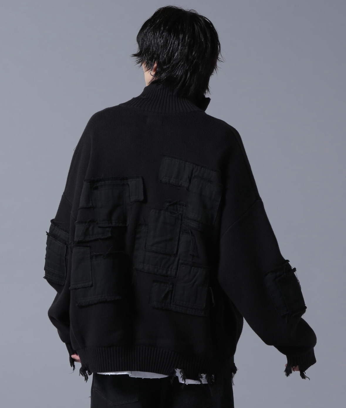 DankeSchon/ダンケシェーン/PATCHWORK KNIT DRIVERS Black M