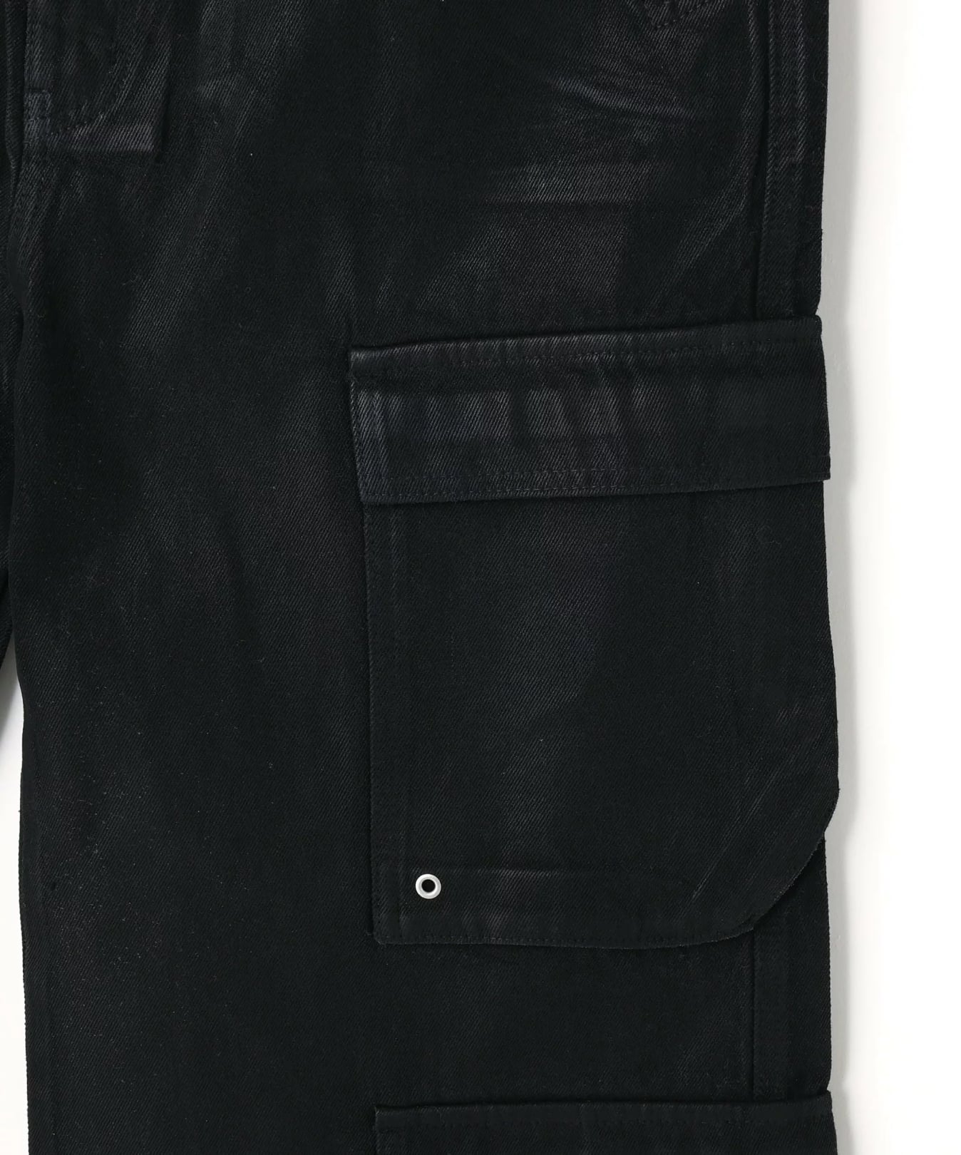DankeSchon/ダンケシェーン/11oz RABBER COATED FLARE CARGO PANTS Black S