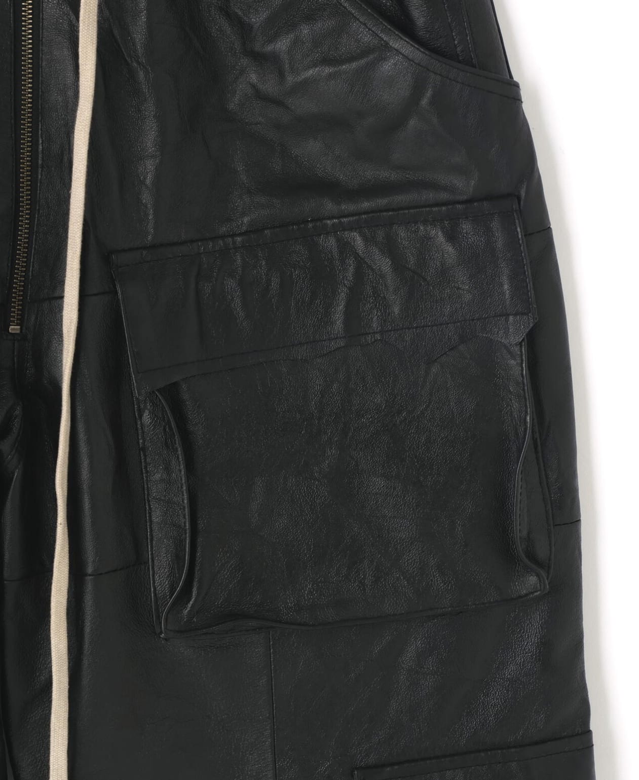 DankeSchon/ダンケシェーン/REPRO-LEATHER CARGO SHORTS Black M