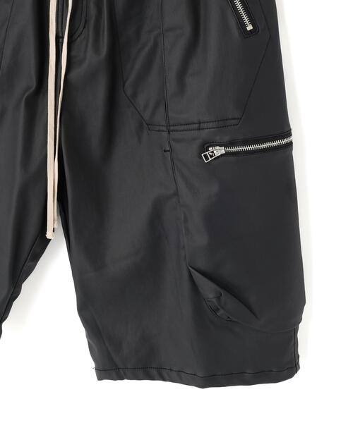 DankeSchon/ダンケシェーン/COATING BAGGY CARGO SHORTS Black M