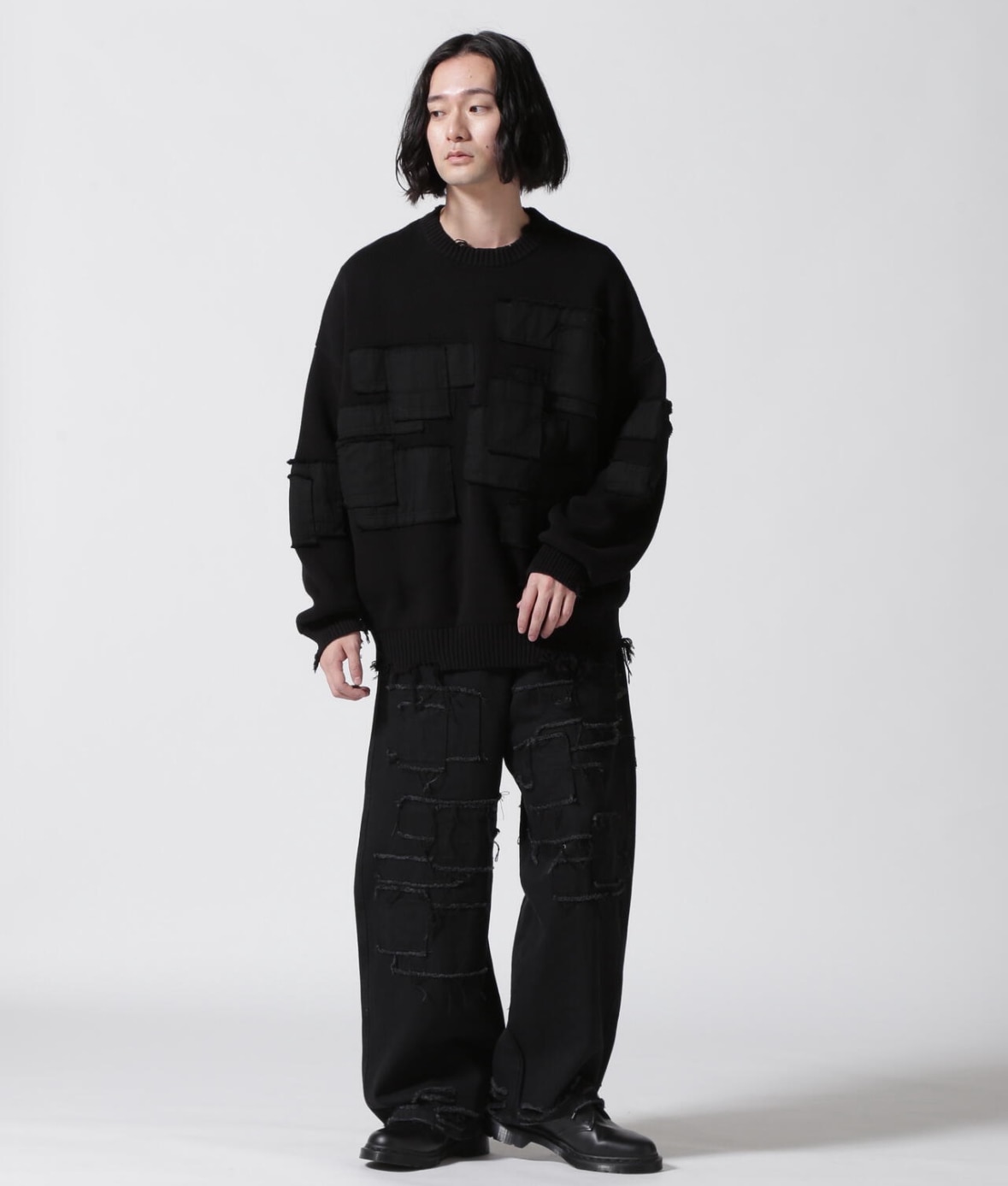 DankeSchon/ダンケシェーン/1OZ PATCHWORK DENIM Black S