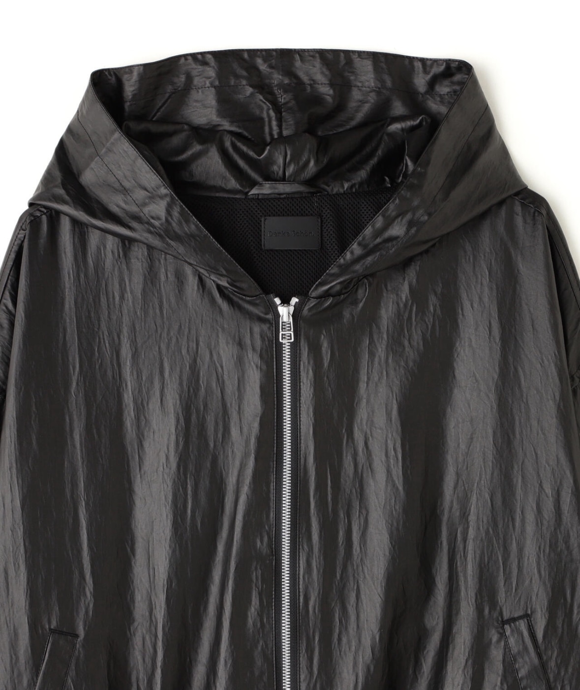 DankeSchon/ダンケシェーン/COATING TENCEL FULL-ZIP HOODIE Black M