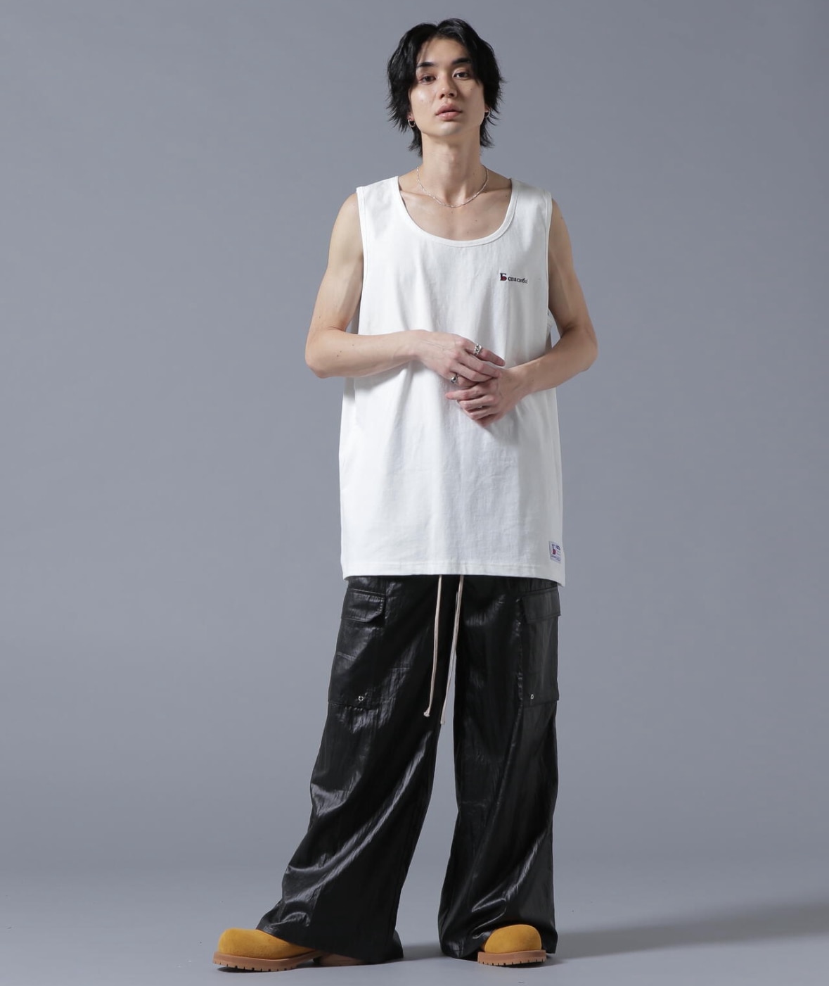 DankeSchon/ダンケシェーン/COATINGTENCEL FLARE CARGO PANTS Black S