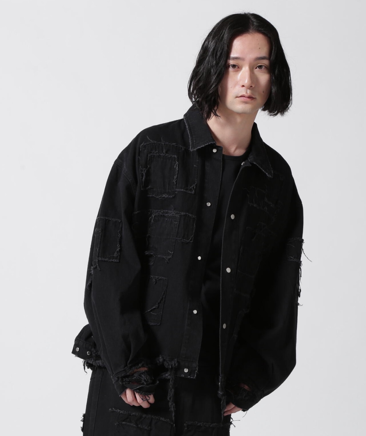 DankeSchon/ダンケシェーン/11OZ PATCHWORK DENIM JACKET Black M