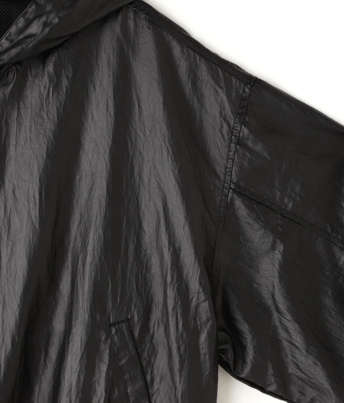 DankeSchon/ダンケシェーン/COATING TENCEL FULL-ZIP HOODIE Black M