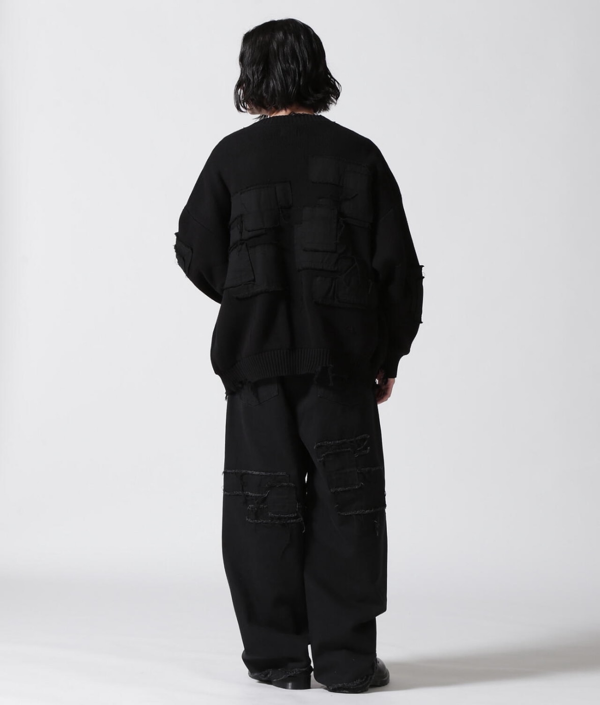 DankeSchon/ダンケシェーン/PACHWORK KNIT CD Black M