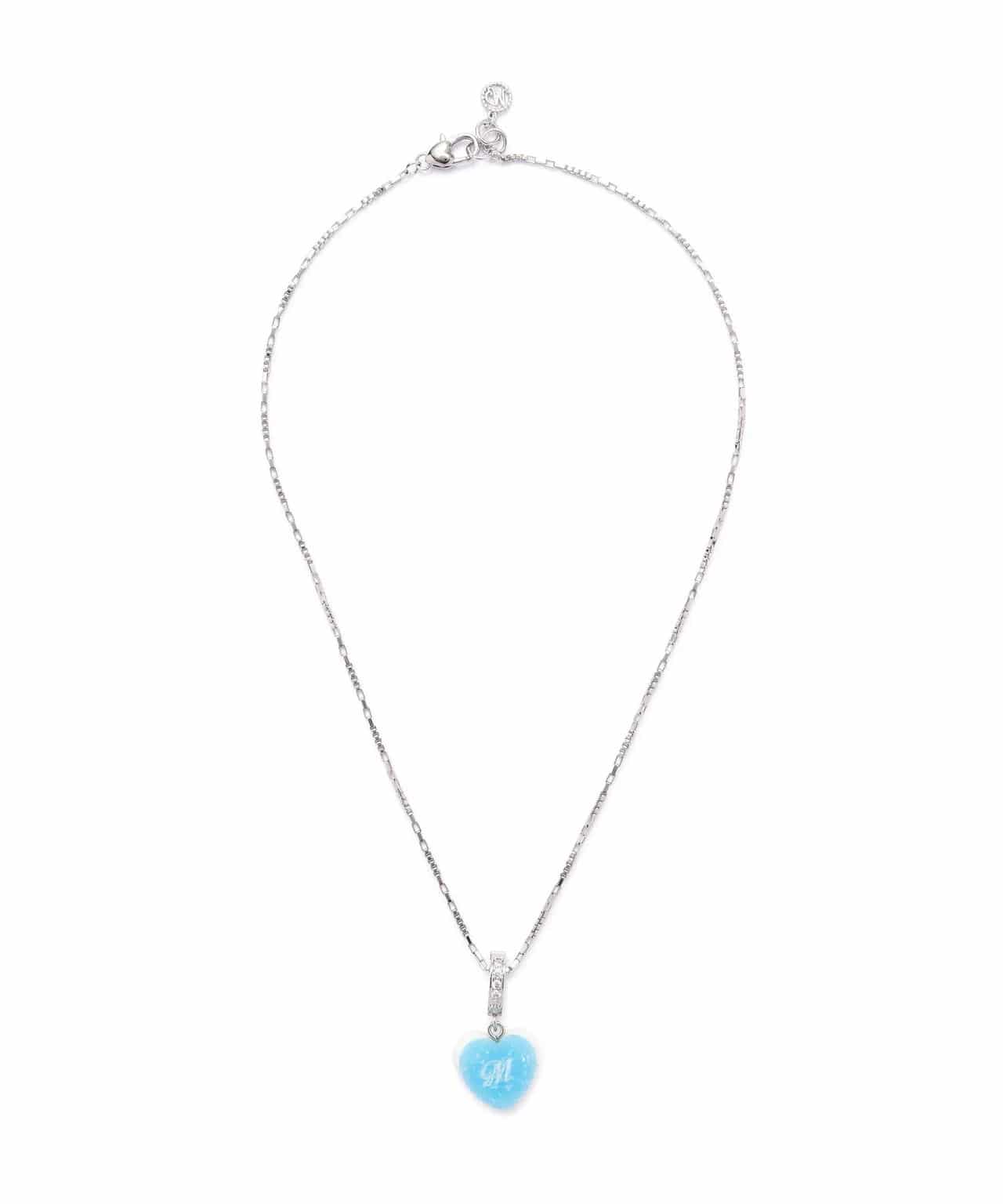 【BTS JIN ＆ JIMIN 着用】MIKSHIMAI/ミクシマイ /HEART SUGAR JELLY NECKLACE/ネックレス Blue Free