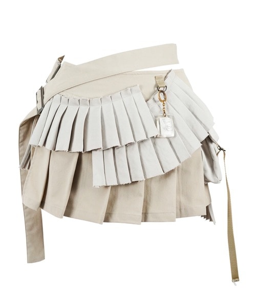 rurumu:/ルルムウ/pleats rolled mini skirt(Free Sand Beige)｜ LHP ...