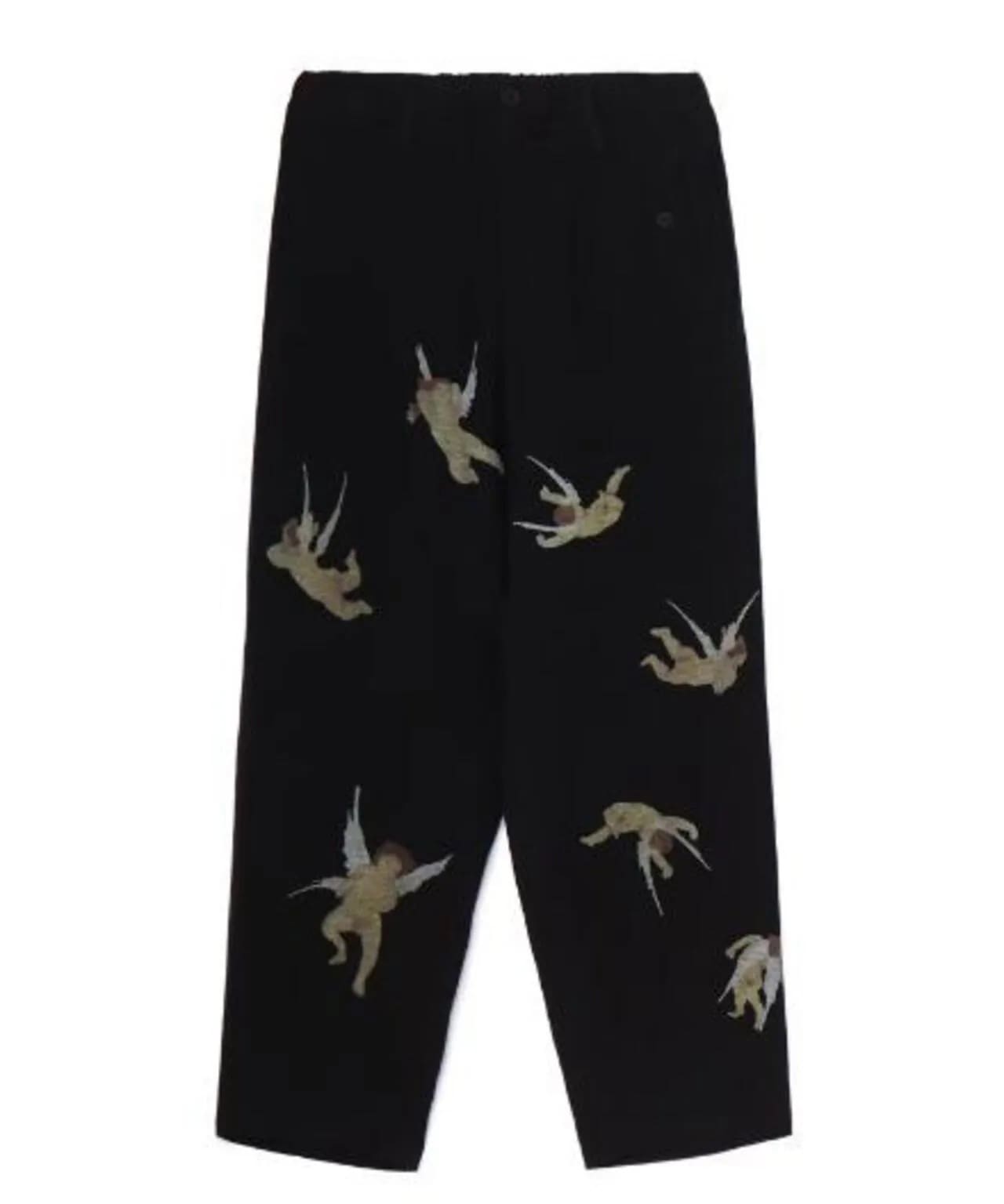 YohjiYamamoto/ヨウジヤマモト/ANGEL PRINT PANTS Black 2