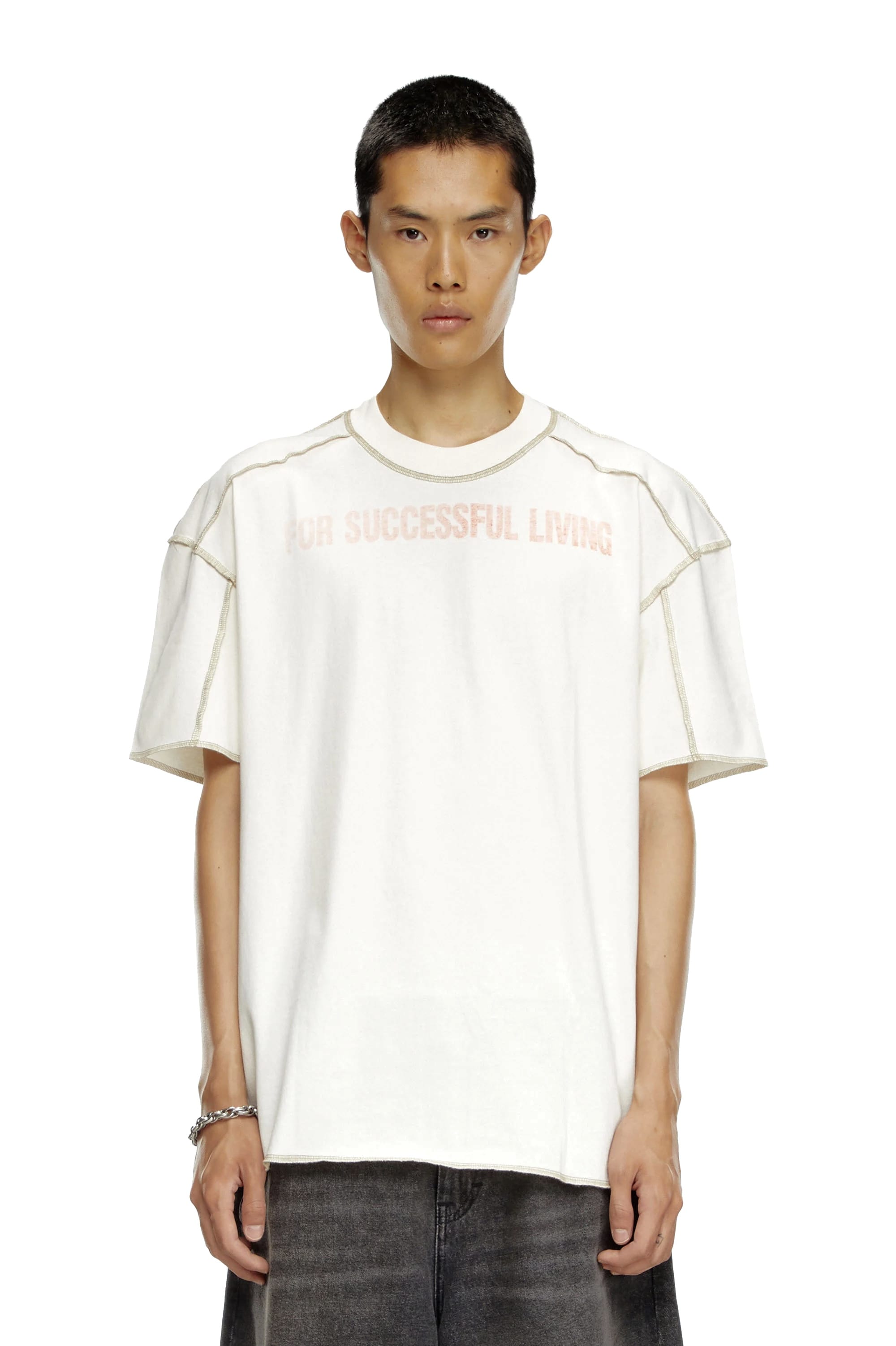 Diesel/T-shirt with inside-out effect White S