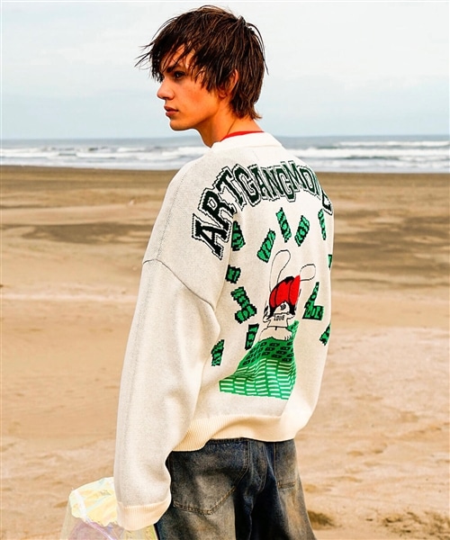 SKOLOCT×WHITELAND/スコロクト×ホワイトランド/DOLLAR PULL KNIT White 1