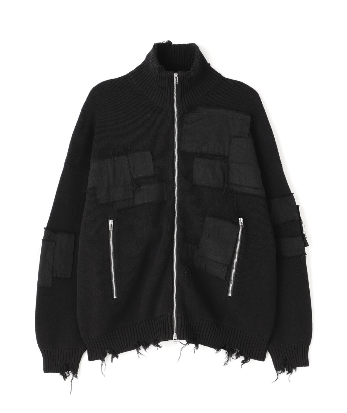 DankeSchon/ダンケシェーン/PATCHWORK KNIT DRIVERS Black M