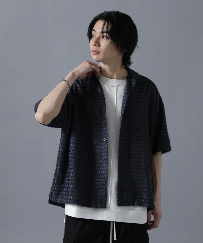  DankeSchon/ダンケシェーン/SIZZLE CHECK S/S SHIRTS BLUE F