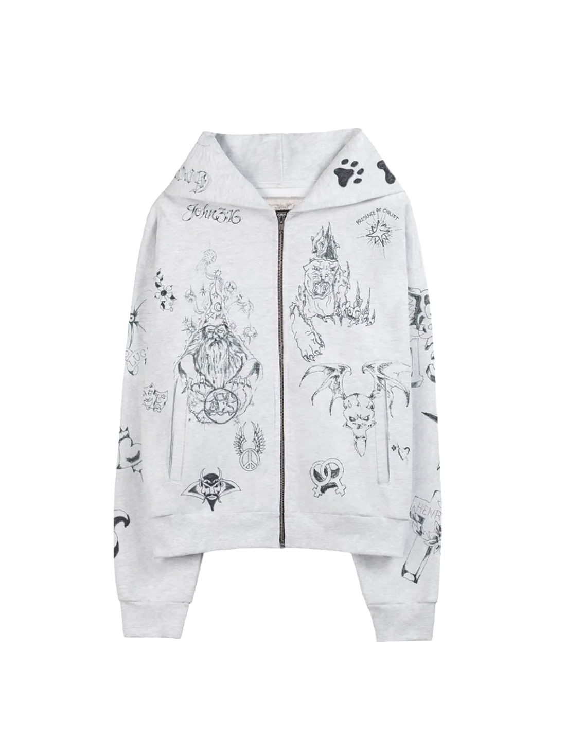 【BASKETCASE - バスケットケース】SAILOR, zip hoodie White L