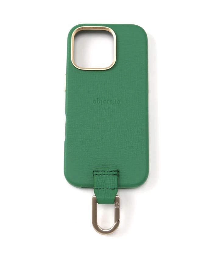  objects.io/オブジェクツアイオー/iPhone CARABINER LEATHER CASE - iPhone16 Pro Green iPhone16 Pro