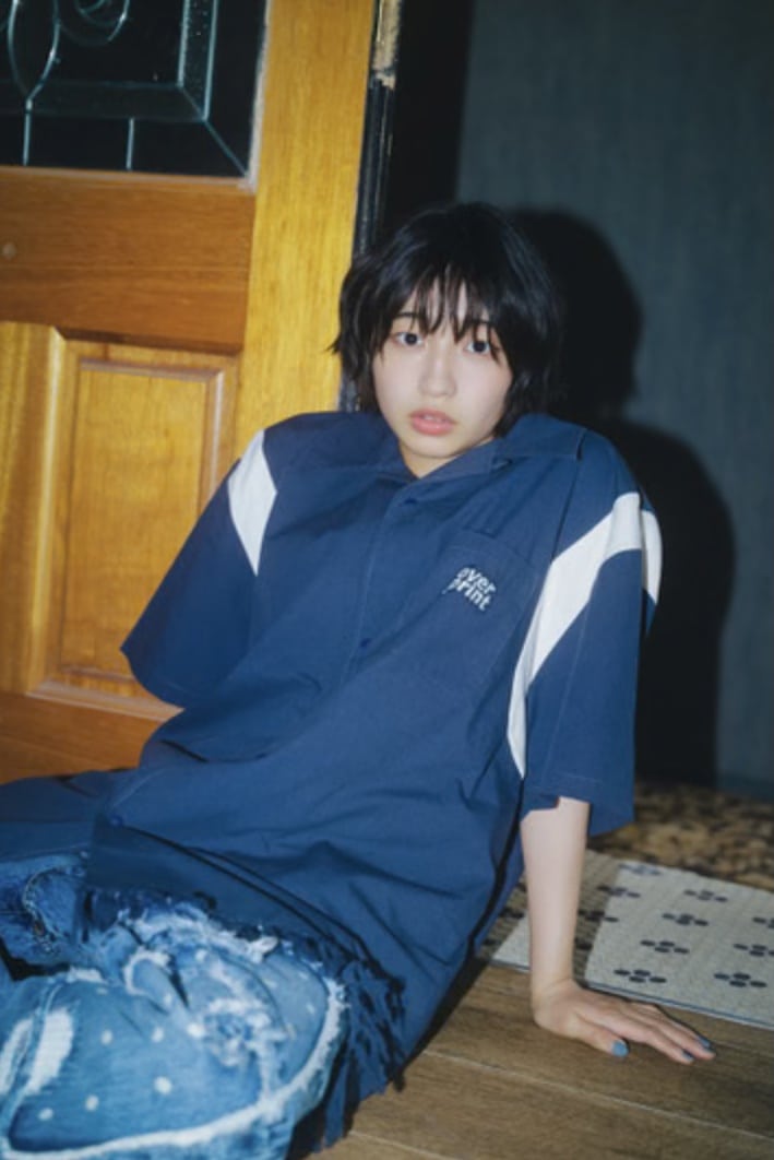 overprint/オーバープリント/COTTON LINEN BOWLING SHIRTS Navy M