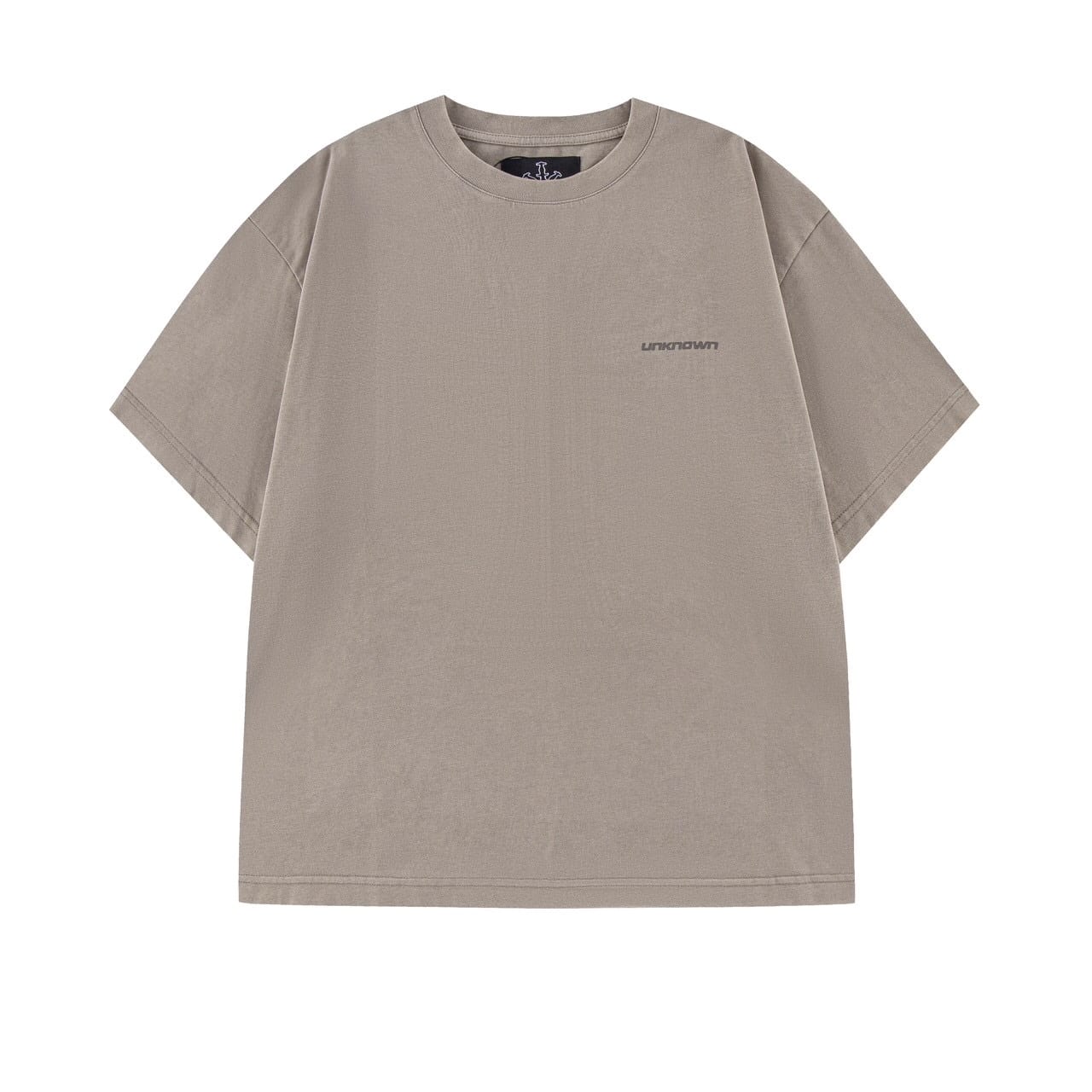 UNKNOWN LONDON/アンノンロンドン/Outline Cross Rhinestone Tee Beige M