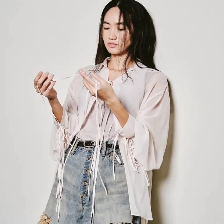 SUGARHILL/シュガーヒル/Sheer Corded Shirts" Ecru ECRU 3