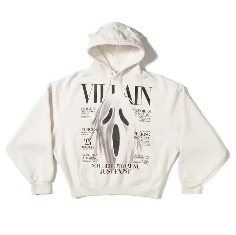 DOUBLET/ダブレット/"VILLAIN COVER PRINT HOODIE" White White M