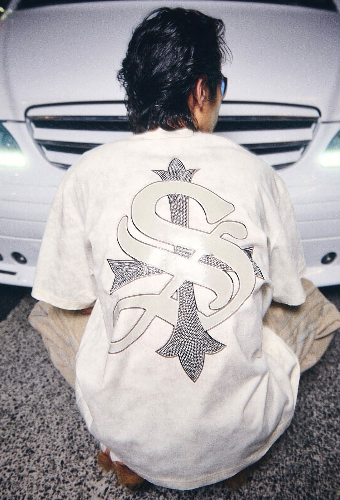 Supplier/サプライヤー/【LHP EXCLUSIVE】DAMAGE PIERCED CROSS TEE White M