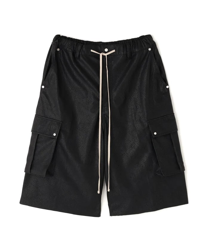 DankeSchon/ダンケシェーン/PU LEATHER CARGO SHORTS BLACK M