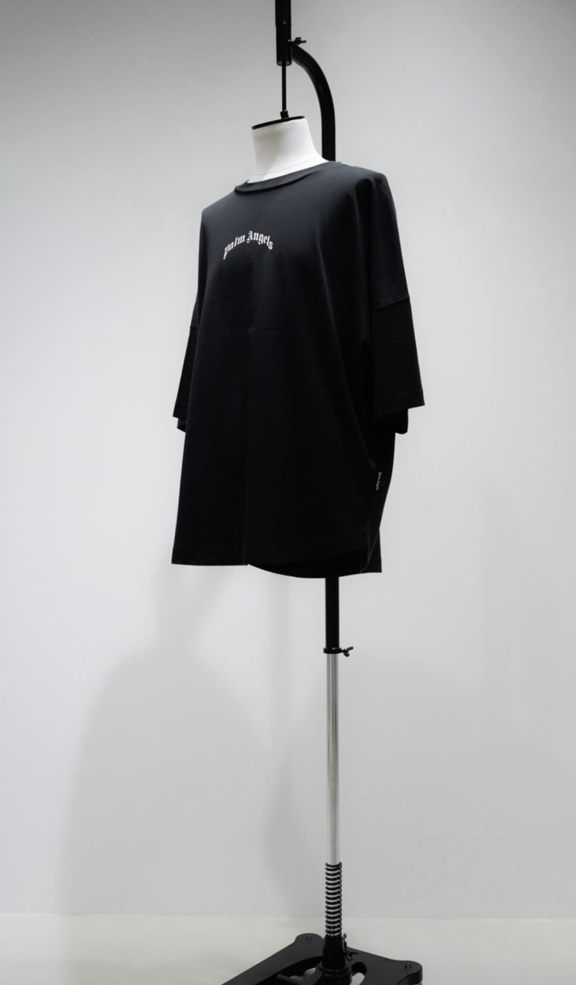 Palm angels/ パームエンジェルス/BACK CURVED LOGO OVER TEE Black S