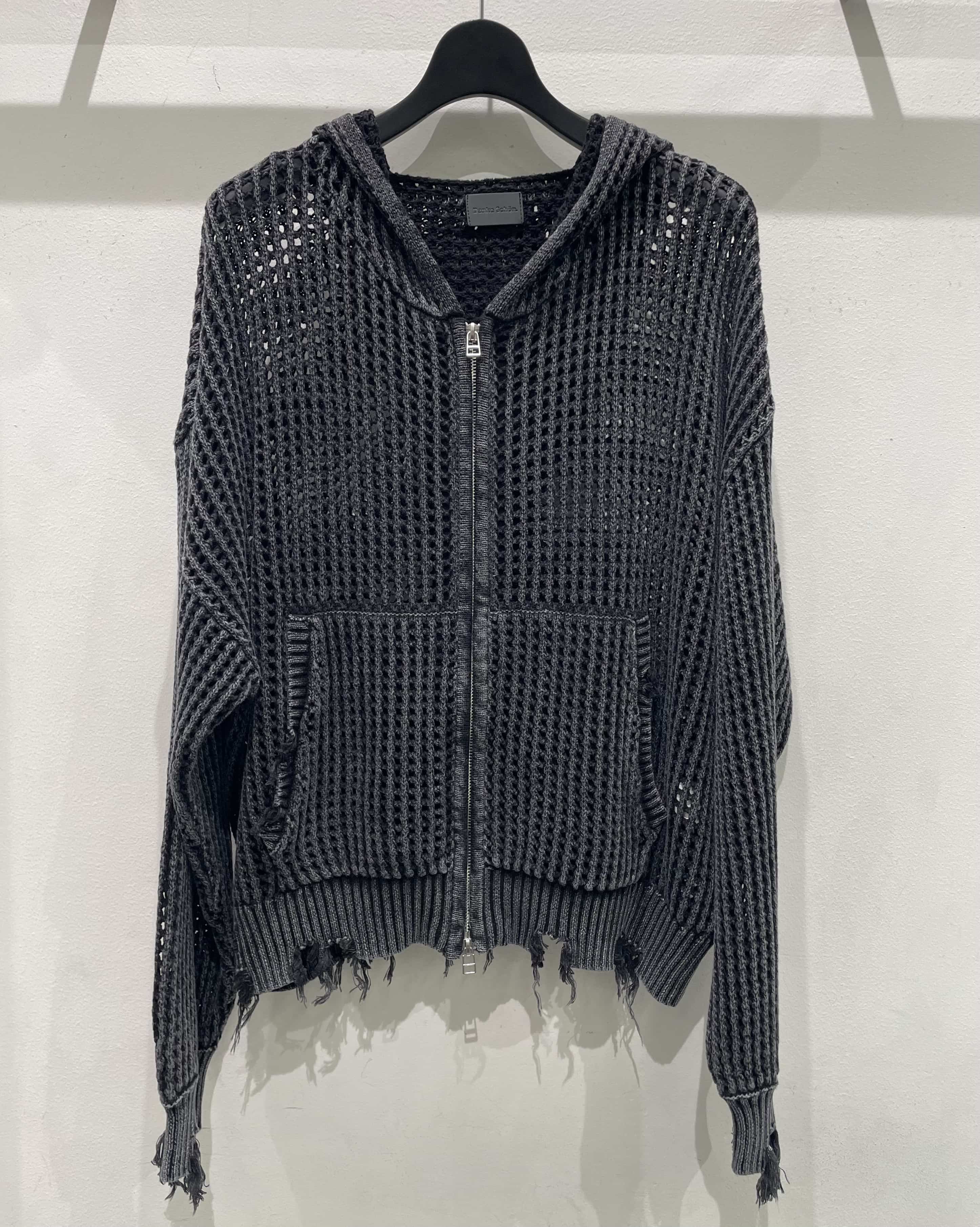 DankeSchon/ダンケシェーン/CHEMICAL DAMEGEMESHKNIT charcoal M