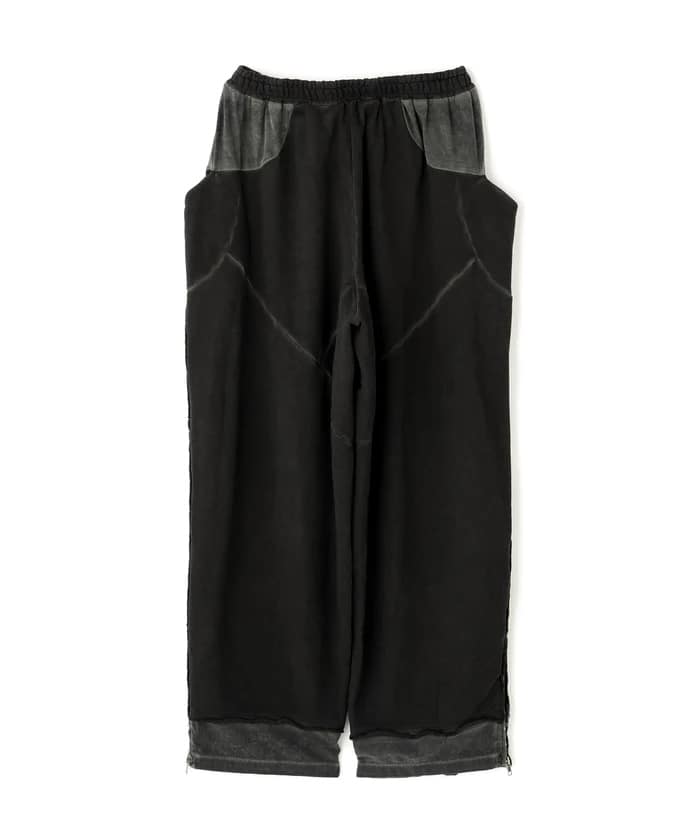 WHITELAND/ホワイトランド/ZIP WIDE SWEAT PANTS charcoal FREE