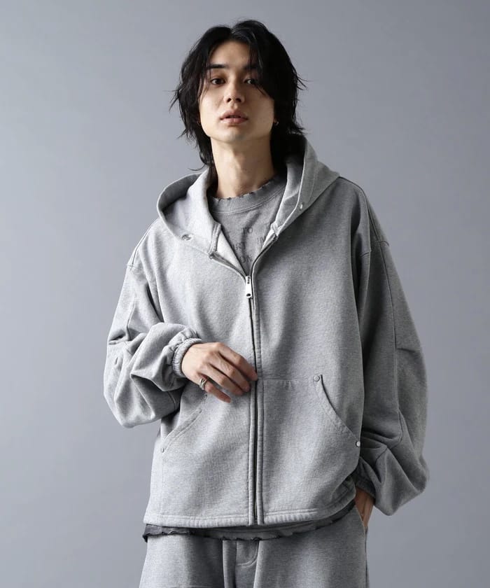 DankeSchon/ダンケシェーン/480HW SWEAT ZIP HOODIE(S gray)｜ LHP