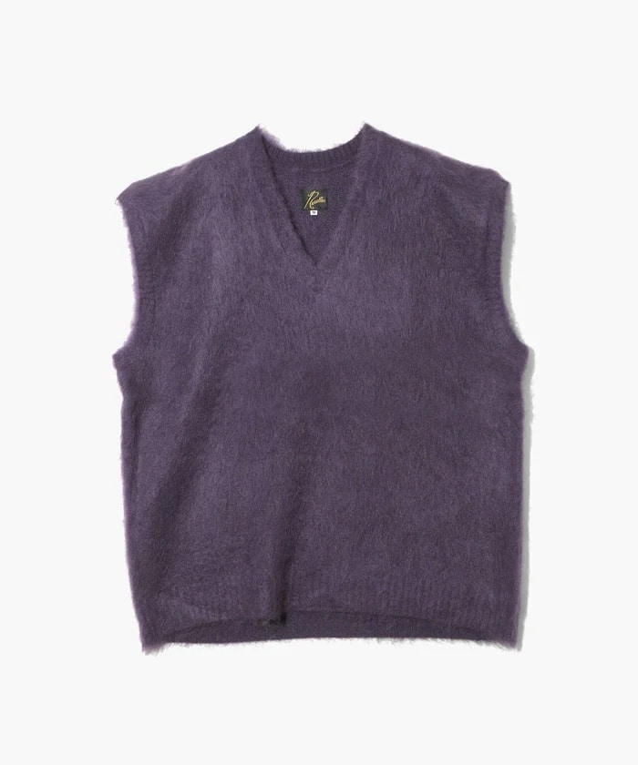 NEEDLES/ニードルズ/MOHAIR KNIT VEST - SOLID purple S