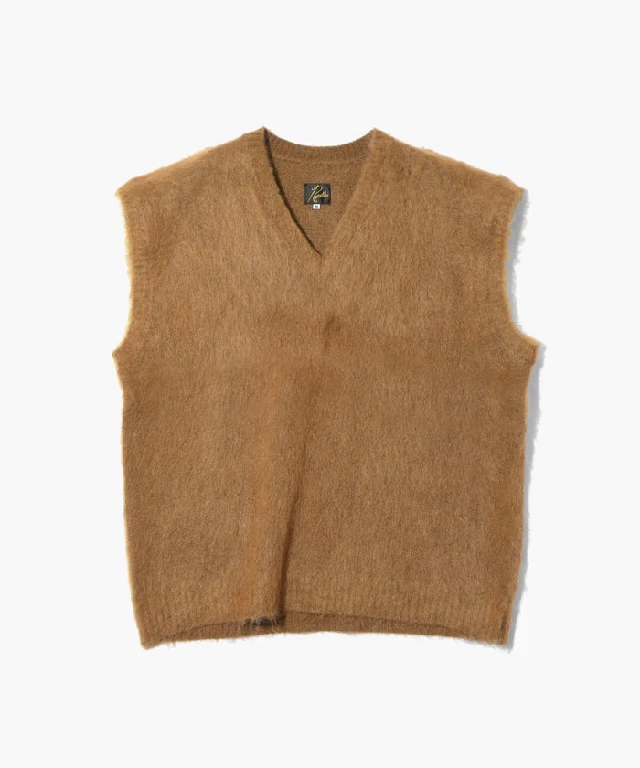 NEEDLES/ニードルズ/MOHAIR KNIT VEST - SOLID yellow S
