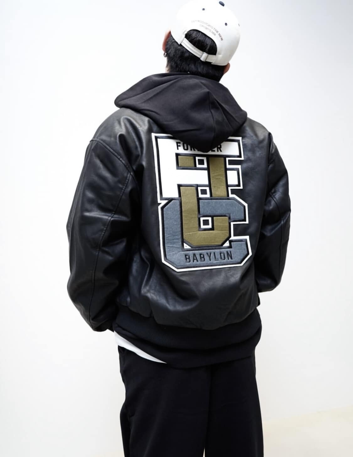 BABYLON/バビロン/FAUX LEATHER JACKET Black S