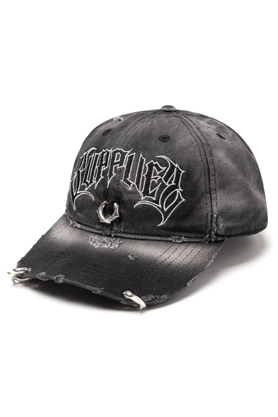 Supplier/ サプライヤー/Pierced Logo 6 Panel Cap Black FREE