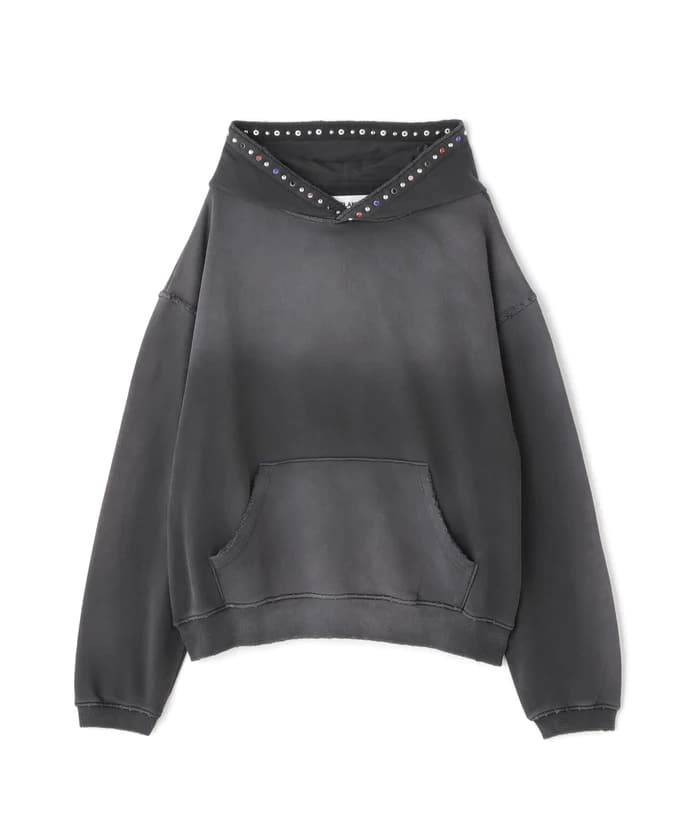 WHITELAND/ホワイトランド/STUDS DAMAGE HOODIE(FREE gray)｜ LHP