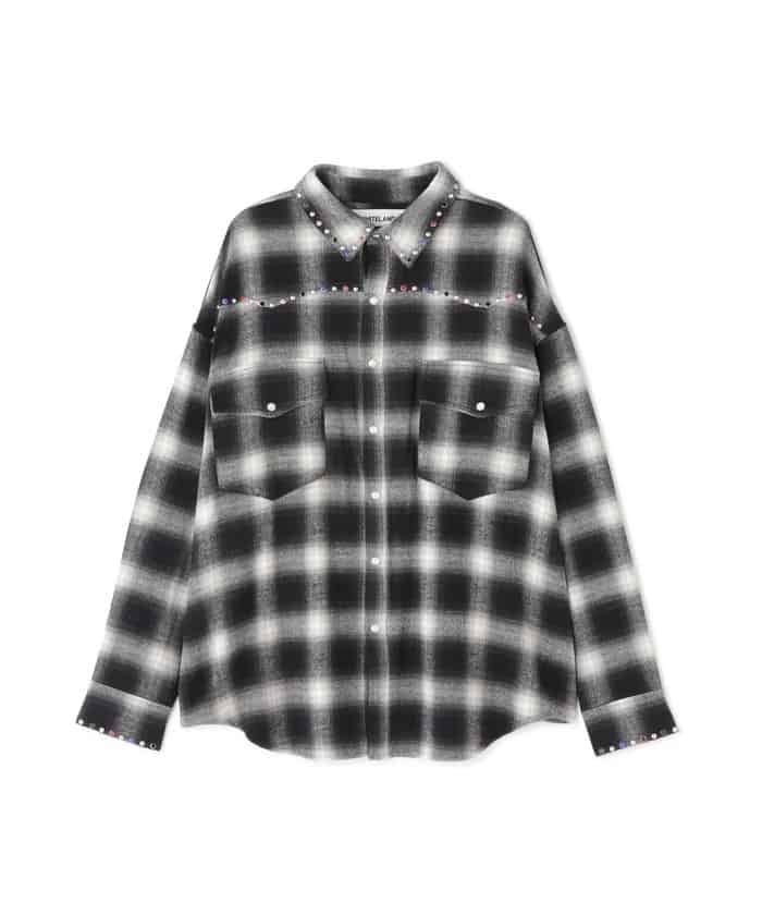 WHITELAND/ホワイトランド/STUDS WESTERN SHIRT Black FREE