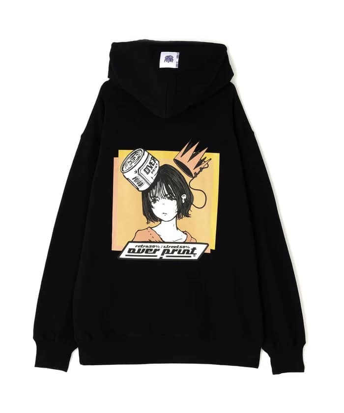 overprint/オーバープリント/Mix Colors Hoodie BLACK M