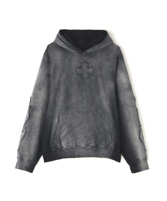 DankeSchon/ダンケシェーン/SPRAY PIGMENT SWEAT HOODIE IRON gray M