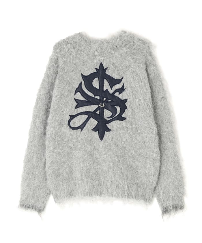 SUPPLIER/サプライヤー/TRIBAL CROSS PIERCED KNIT gray M