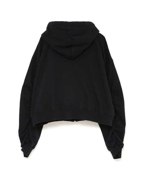 CROPPED ZIP-UP HOODIE BLACK 1