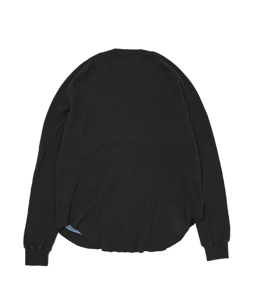 LAYERD WAFFLE KNIT CARDIGAN CHARCOAL 3