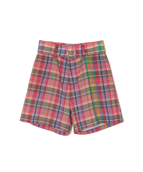 MADRAS CHECK SHORTS YELLOW×BLUE 1