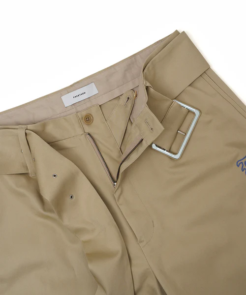 BELTED BIG HEART PANTS BEIGE 3