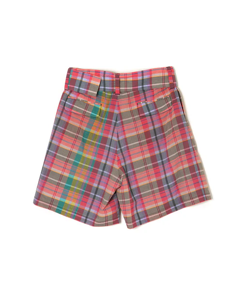 MADRAS CHECK SHORTS YELLOW×BLUE 1