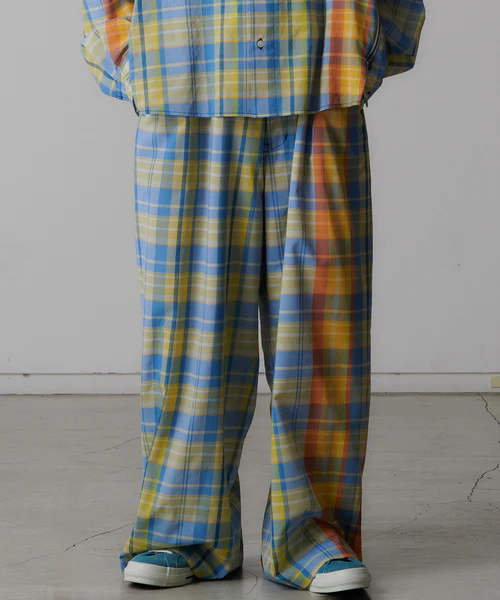  MADRAS CHECK PANTS YELLOW×BLUE 1