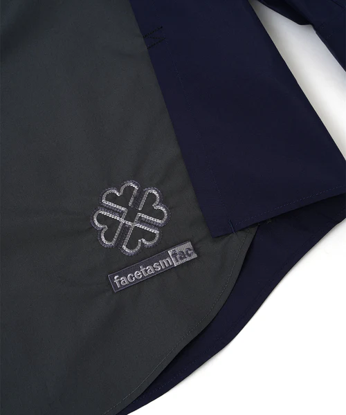 TWO-TONE BIG HEART SHIRT CHARCOAL×NAVY 3