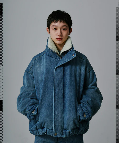 DOUBLE LAYERED DENIM JACKET INDIGO 3